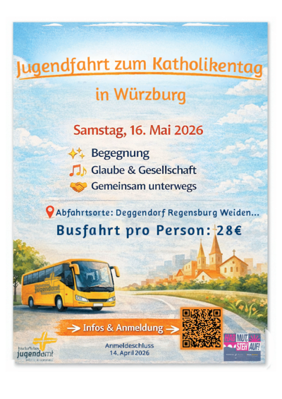 Bild von Plakat zur Jugendfahrt zum Katholikentag mit Infos
