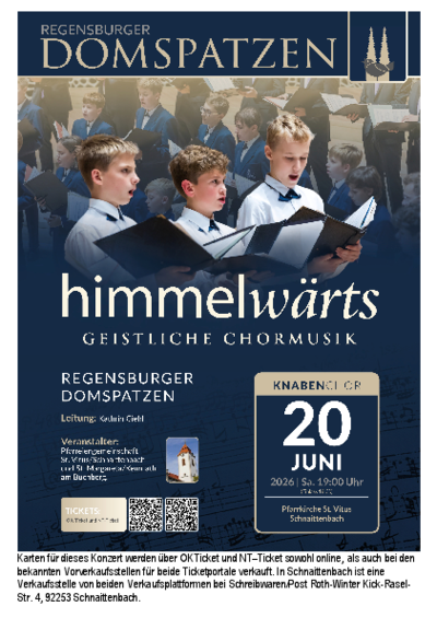 Plakat mit näheren Infos zur Veranstatung mit den Domspatzen