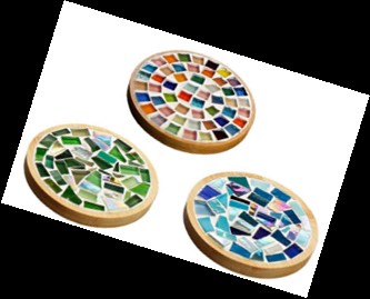 Glasabdeckung mit Mosaik-Technik